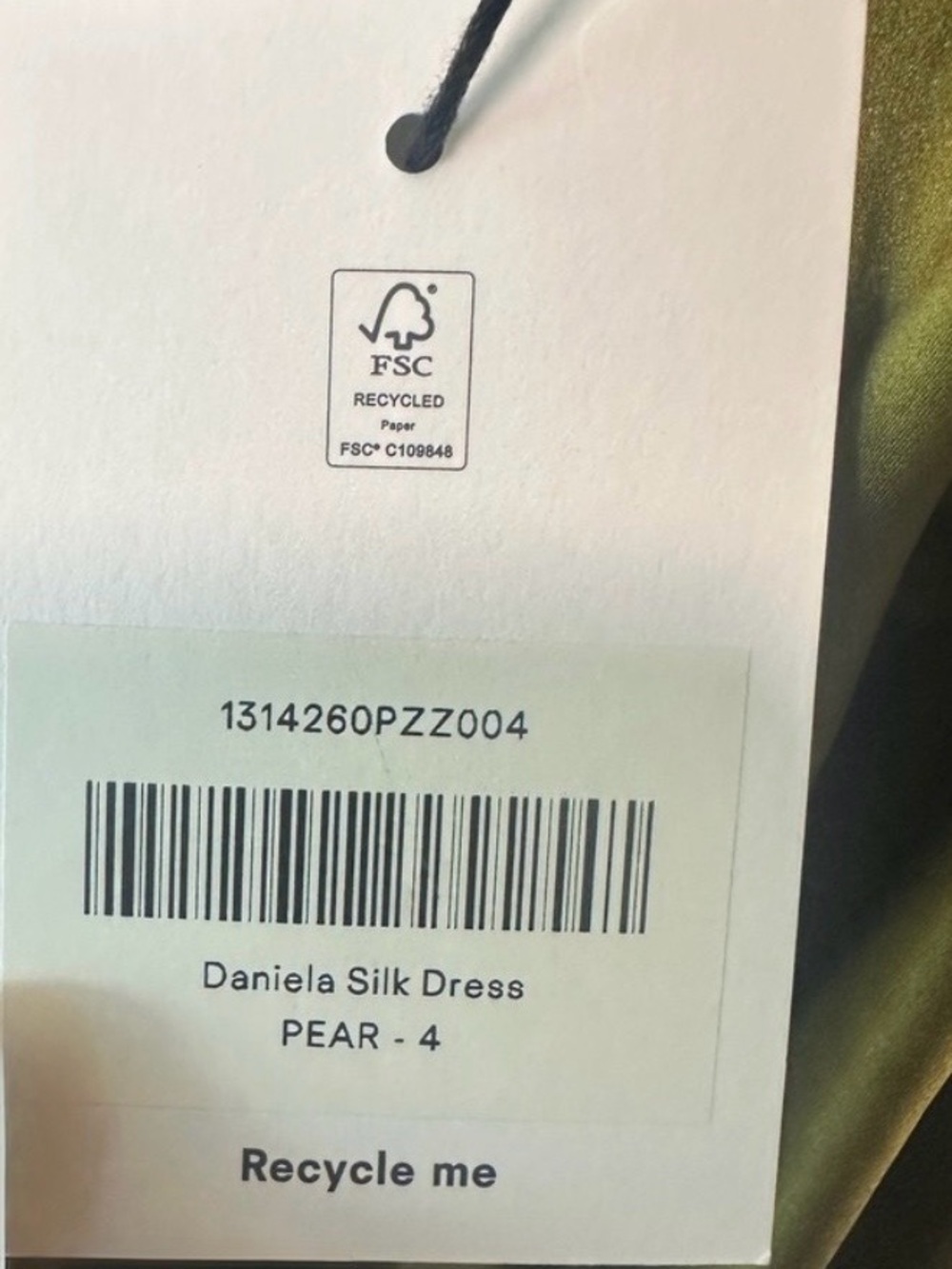Reformation Daniela Silk Dress | Olive Green | NWT - Picture 8 of 10